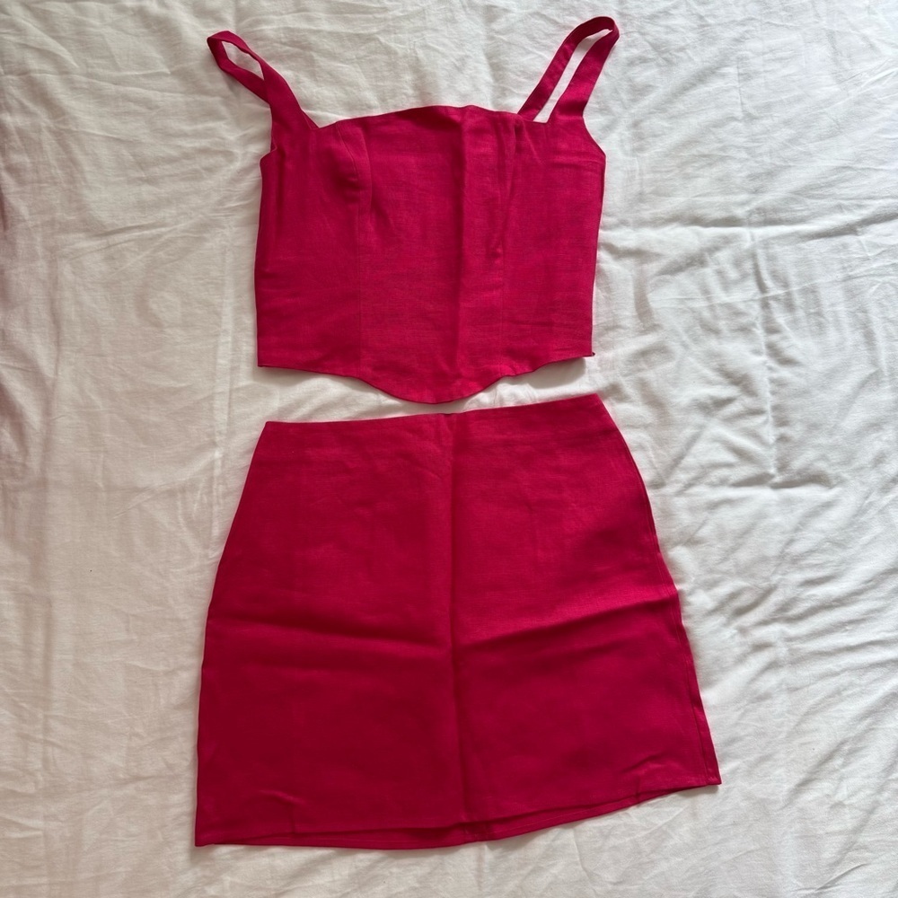 Reformation Vancouver Linen Set in Corvette 2 - Picture 2 of 4